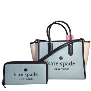 Kate Spade Bag Set Small Ella Crossbody Tote & Matching Card Case Long Wallet